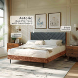 Acacia Astoria Upholstered Solid Wood Bed Frame - Megsu