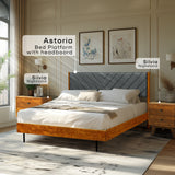 Acacia Astoria Upholstered Solid Wood Bed Frame for Elegant Bedrooms