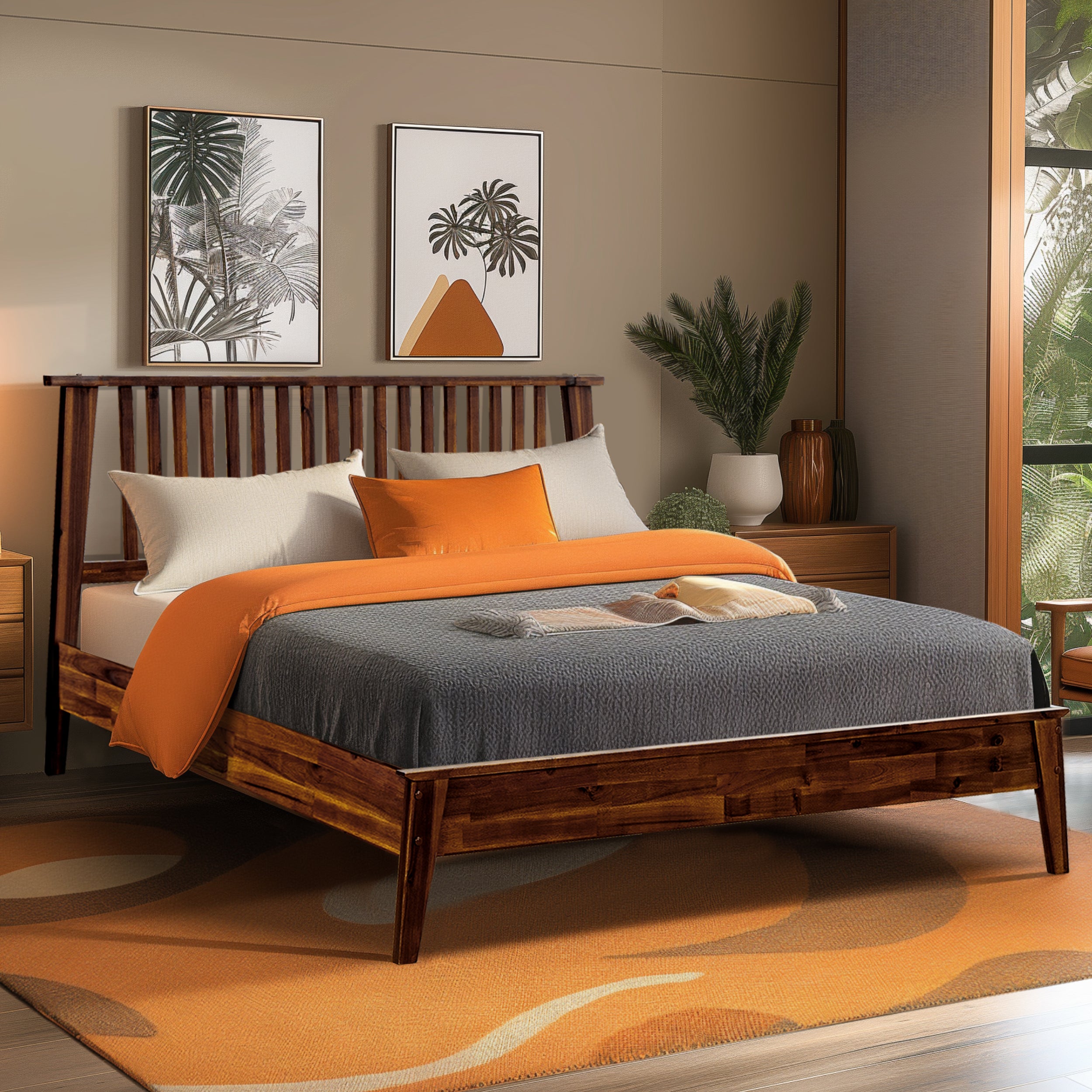 Kaylin Solid Wood Bed Frame