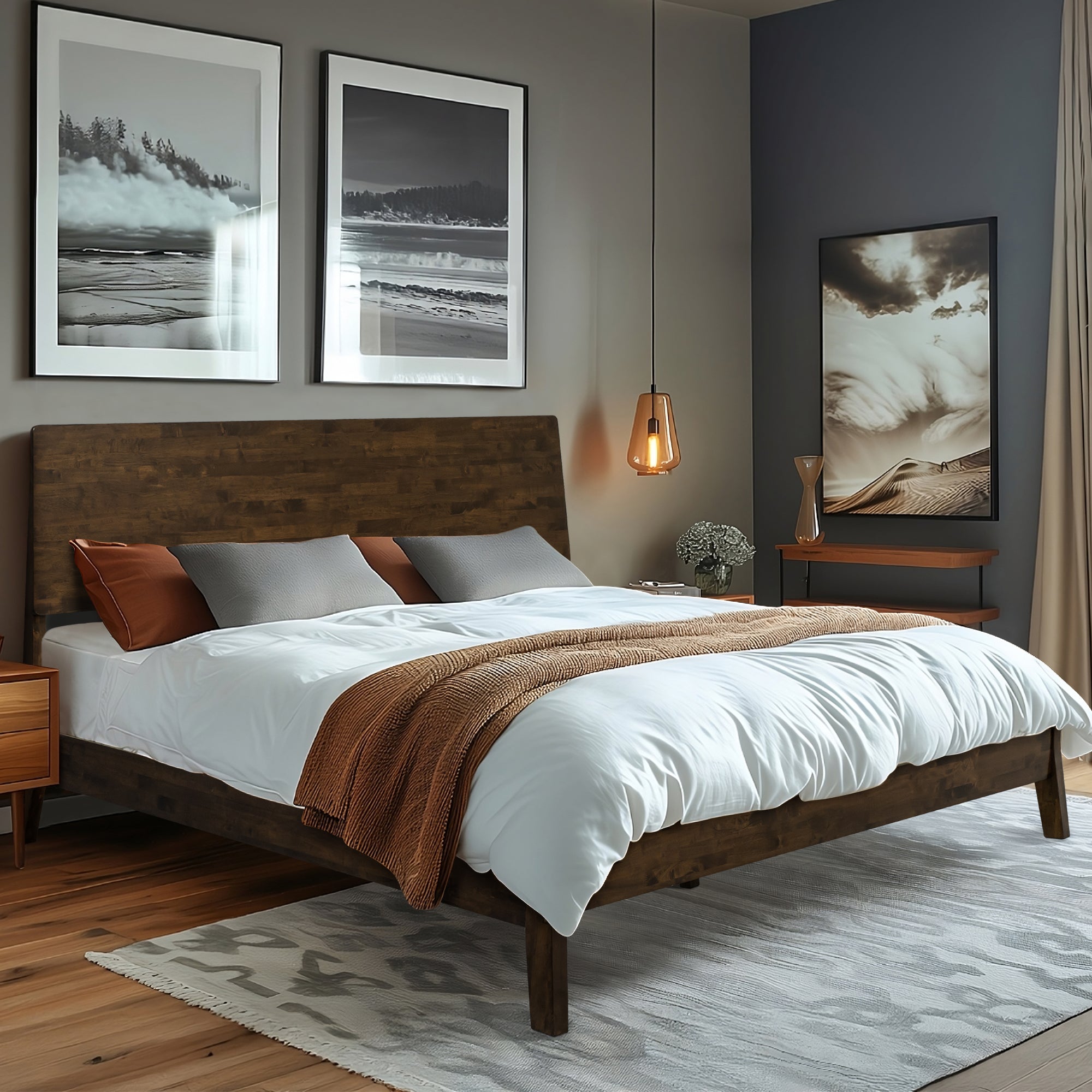 Serenity Deluxe Wood Platform Bed Frame