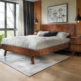 Acacia Harmony Solid Wood Platform Bed Frame with Headboard