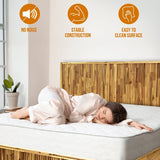 Megsu Bosk Acacia Wood Bed Frame with Headboard