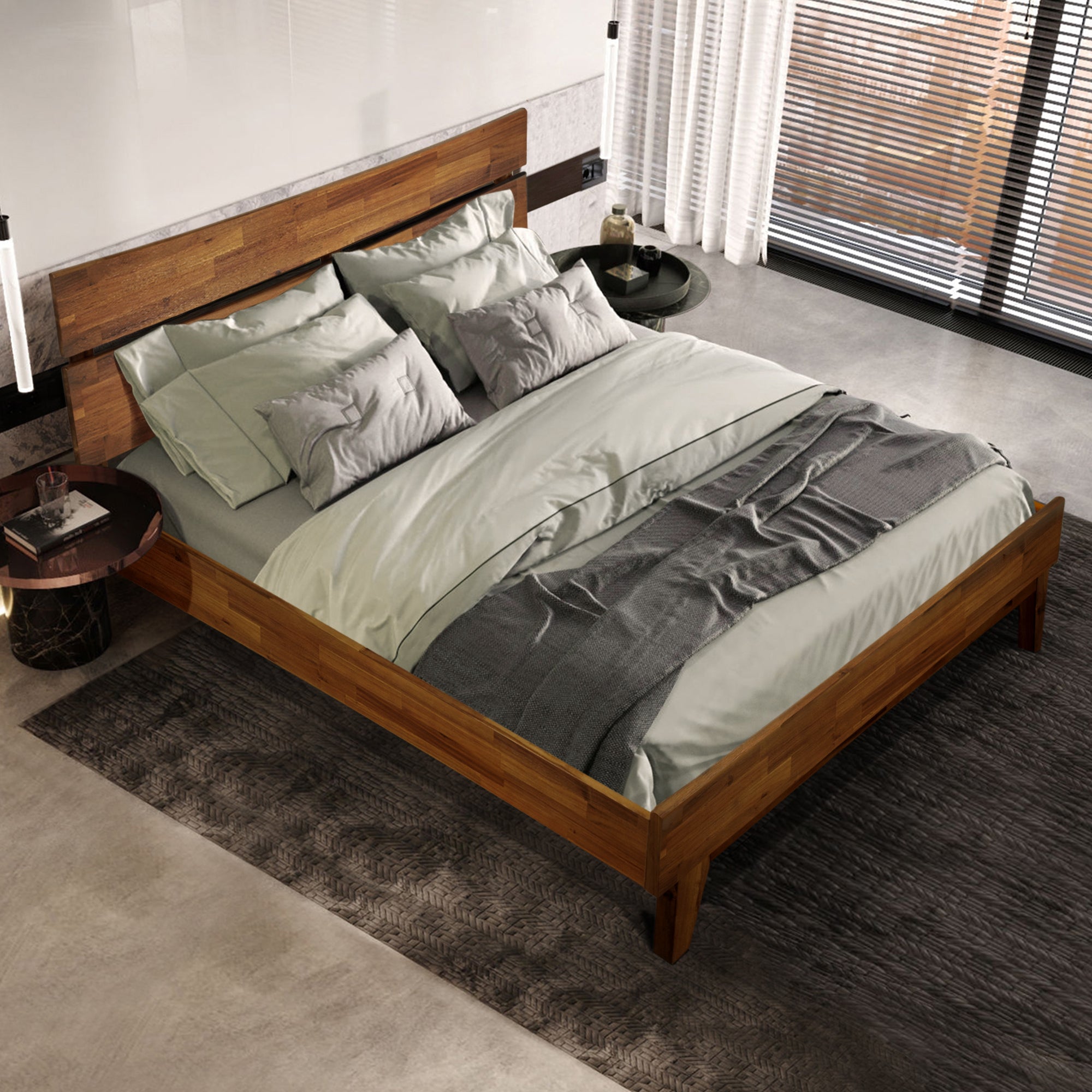 Aurora Solid Wood Bed Frame