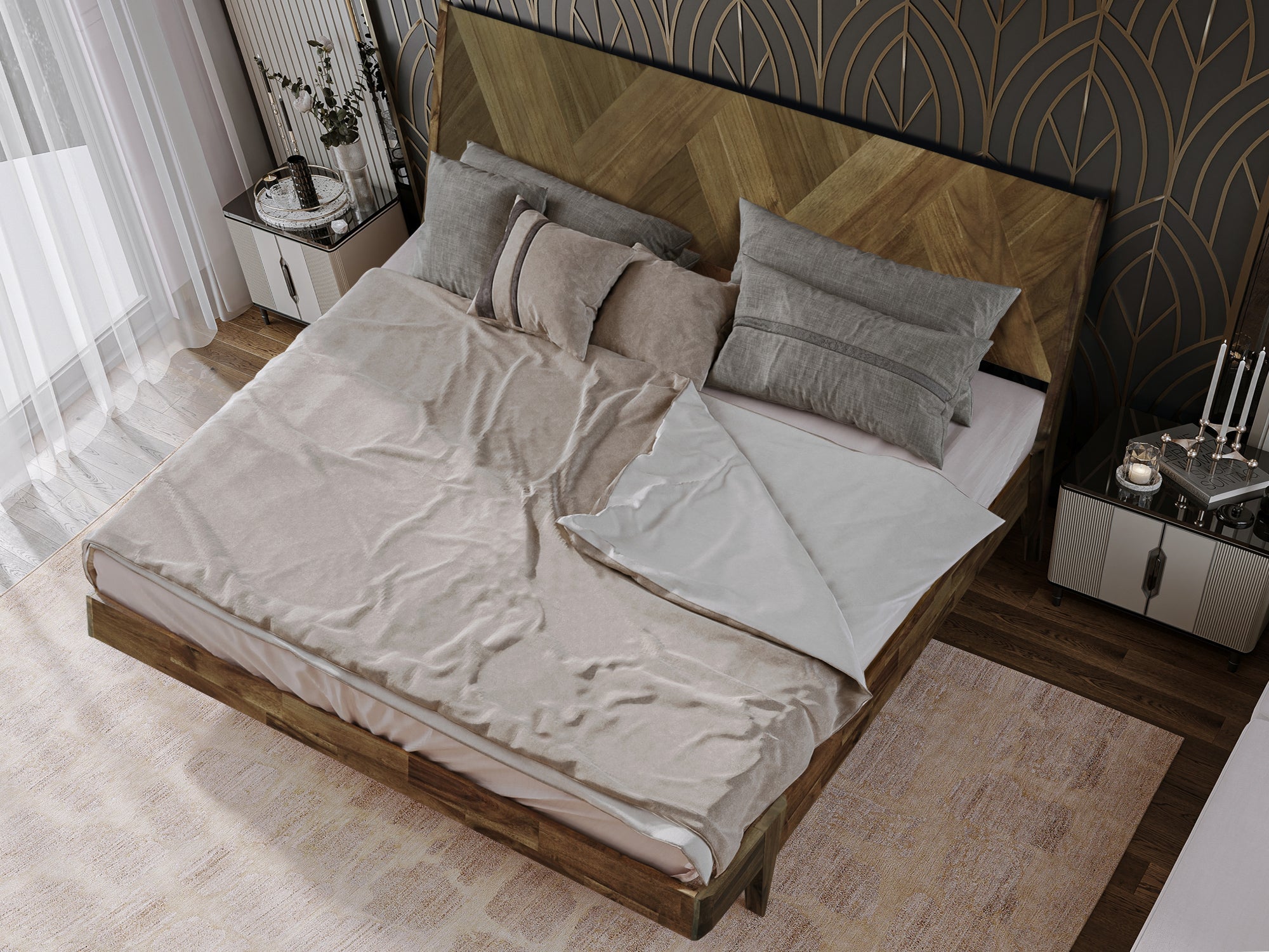 Gazelle Platform Bed Frame With Headboard