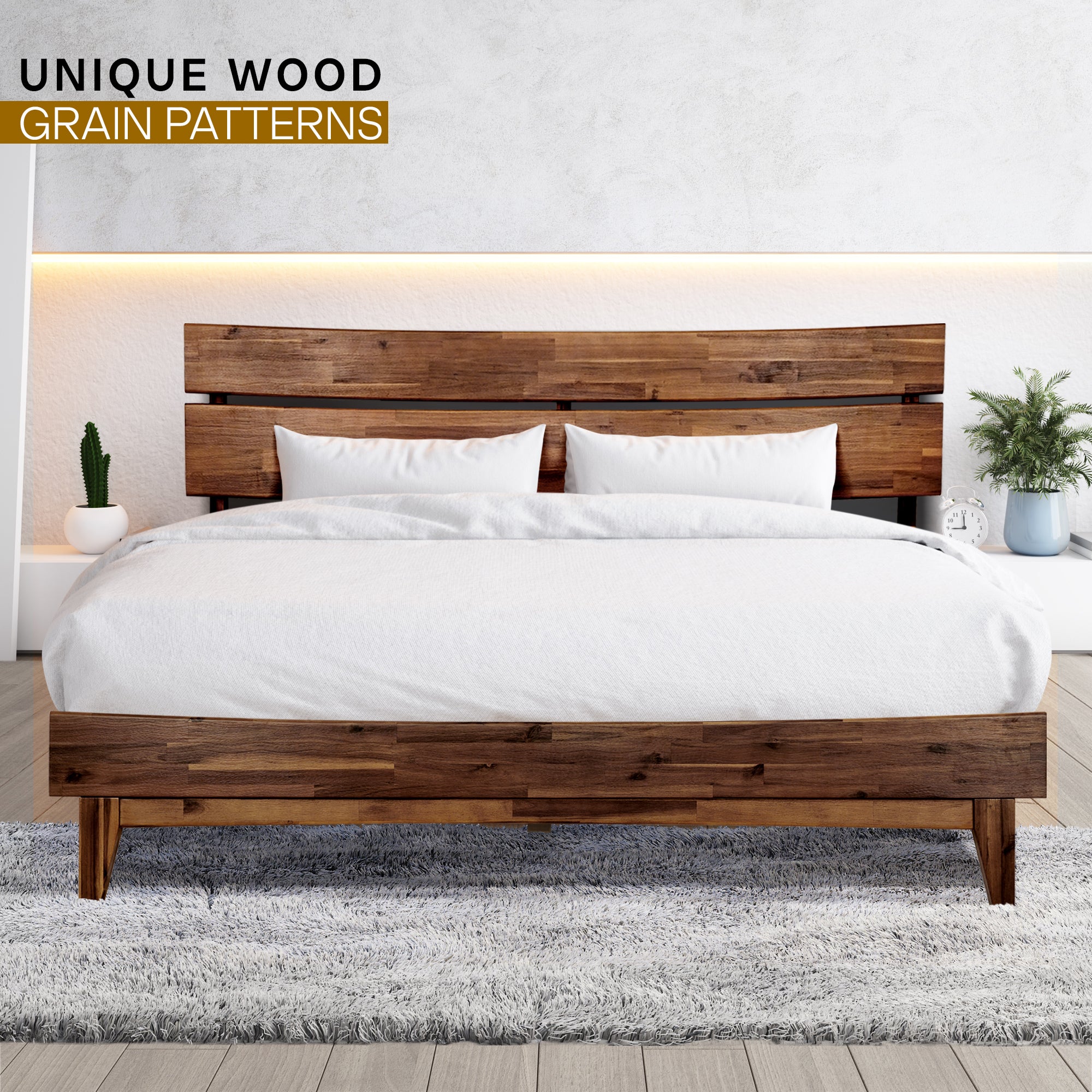 Aurora Deluxe Wood Platform Bed Frame