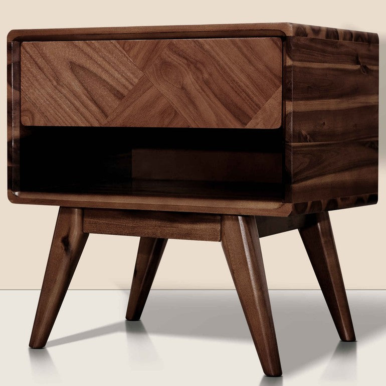 Rorns Laden Nightstand with drawer - Megsu