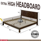 Sphinx Solid Wood Platform Bedframe With Headboard