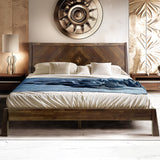 Sphinx Solid Wood Platform Bedframe With Headboard