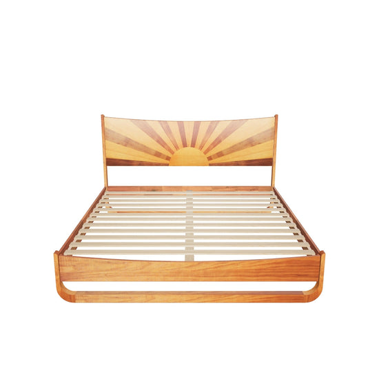 Rorns Sunset Platform Bed Frame With Headboard for Ultimate Bedroom Style