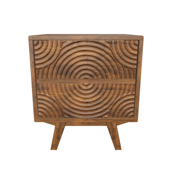 Acacia Harmony Nightstand with 2 Drawers for Elegant Bedroom Storage