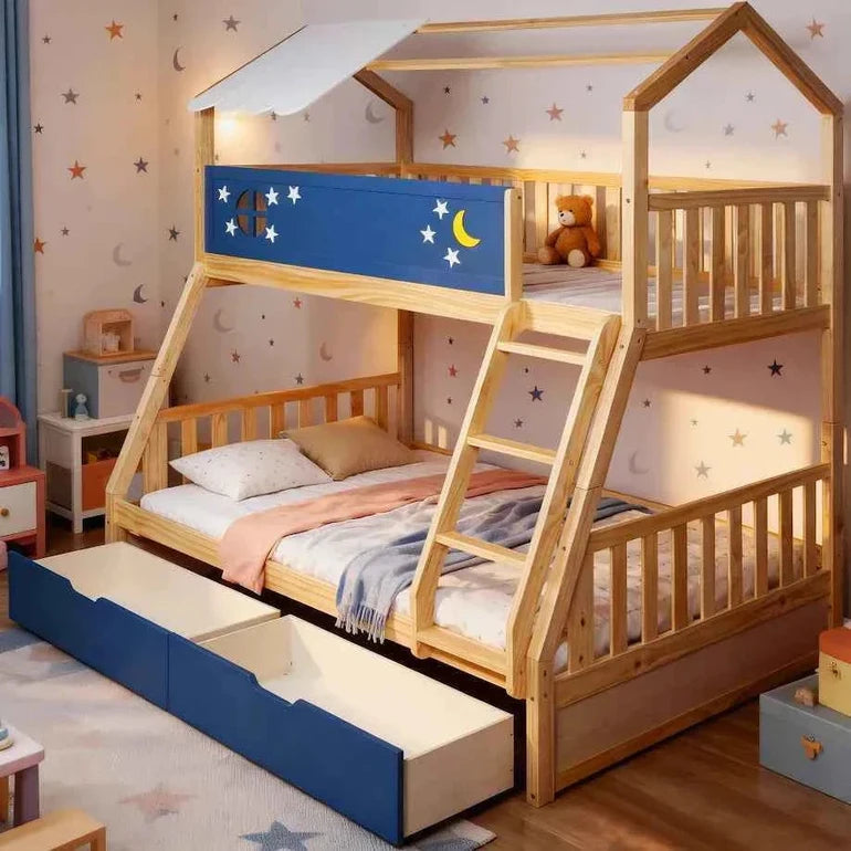 Moonlight Kid Bunk Bed - Stylish and Space-Saving Bunk Bed for Kids - Megsu